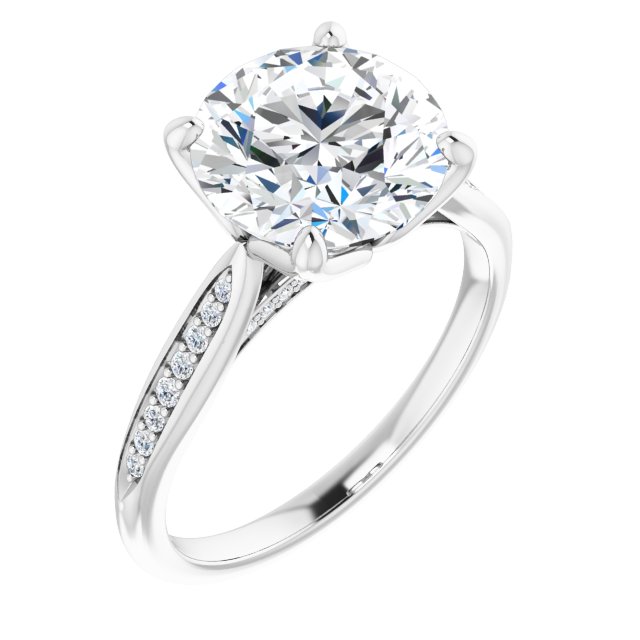 18K White 9.4 Round Engagement Ring Mounting