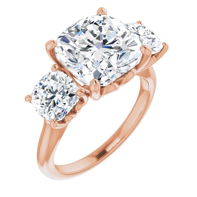 18K Yellow 10 Cushion Ring Mounting