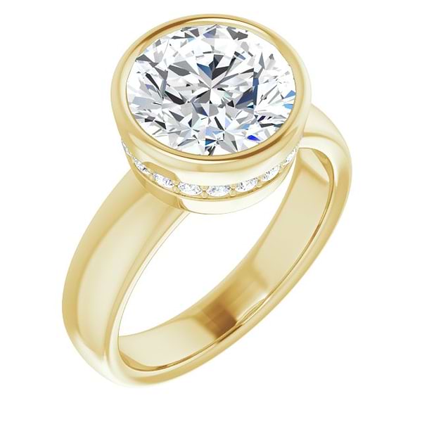 14K Yellow 9.4 Round Engagement Ring Mounting
