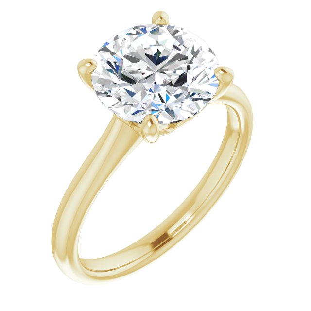 18K Yellow 9.4 Round Engagement Ring Mounting