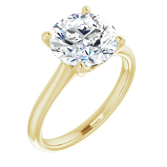18K Yellow 9.4 Round Engagement Ring Mounting