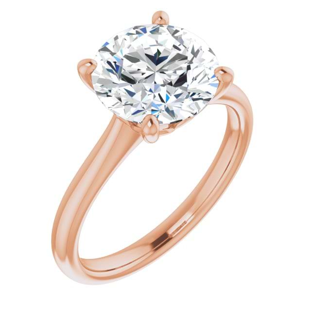 18K Rose 9.4 Round Engagement Ring Mounting