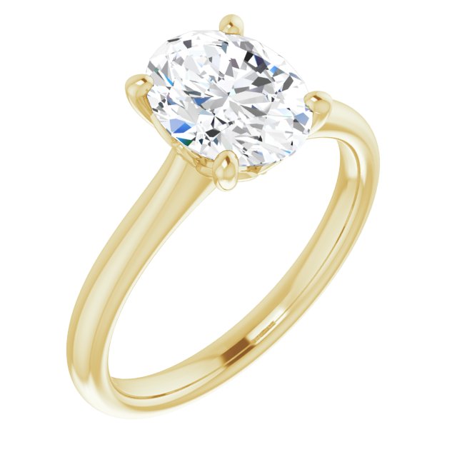 14K Yellow Oval Engagement Ring Mounting