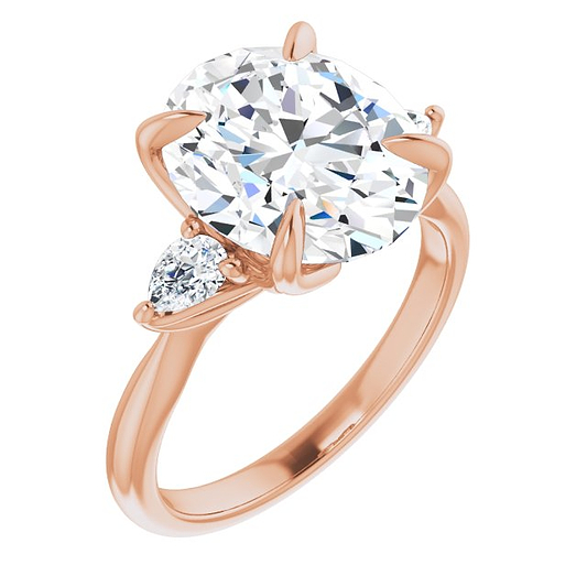 14K Rose Oval Ring Mounting