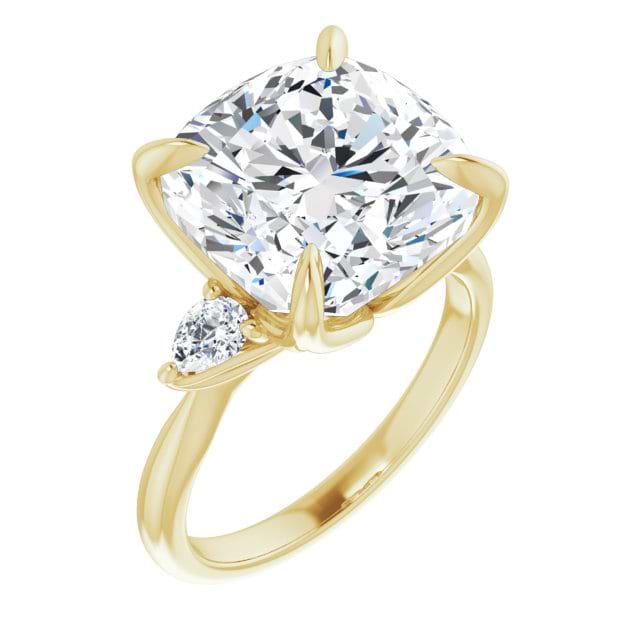 14K Yellow 12 Cushion Ring Mounting