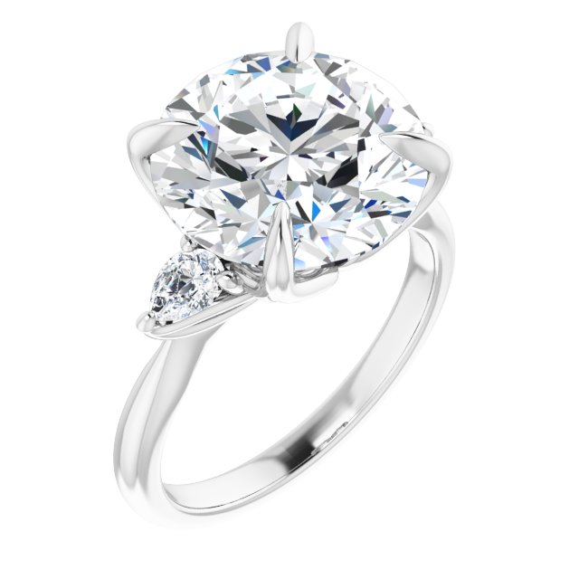 14K White 12 Round Ring Mounting