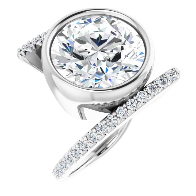14K White 12 Round Ring Mounting