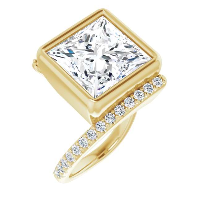 14K Yellow 10 Square Ring Mounting