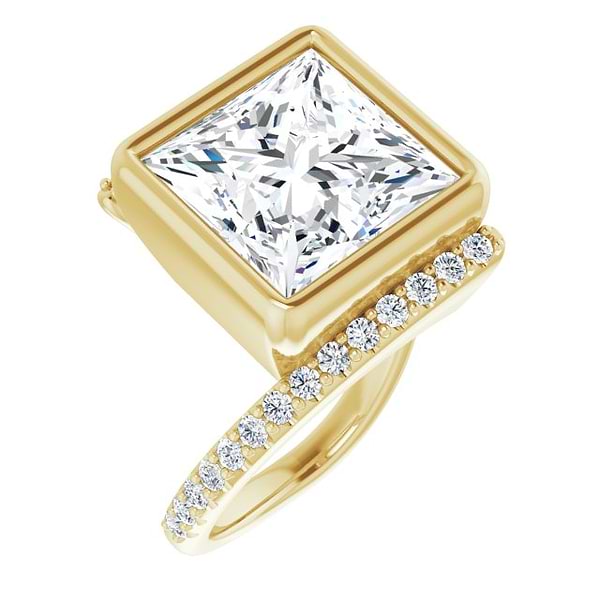 14K Yellow 10 Square Ring Mounting