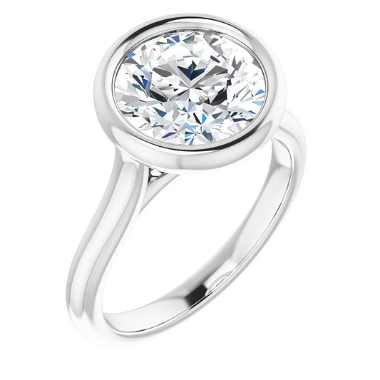 18K White 9.4 Round Engagement Ring Mounting