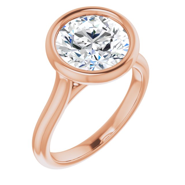 18K Rose 9.4 Round Engagement Ring Mounting
