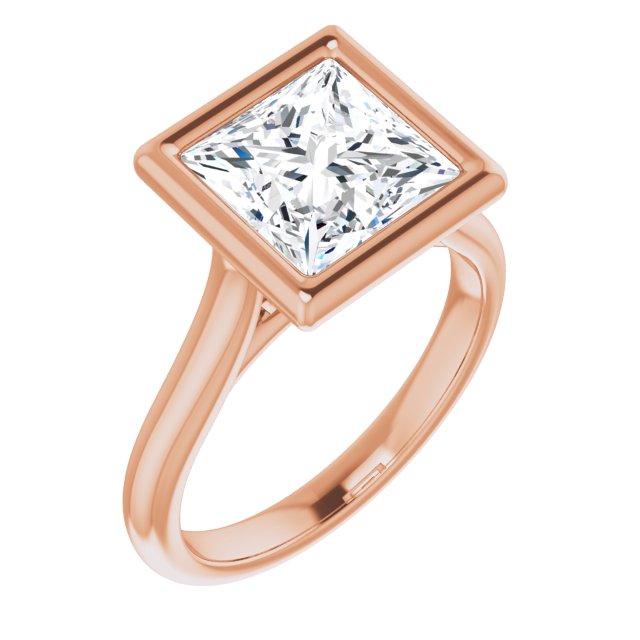 14K Rose 8 Square Engagement Ring Mounting