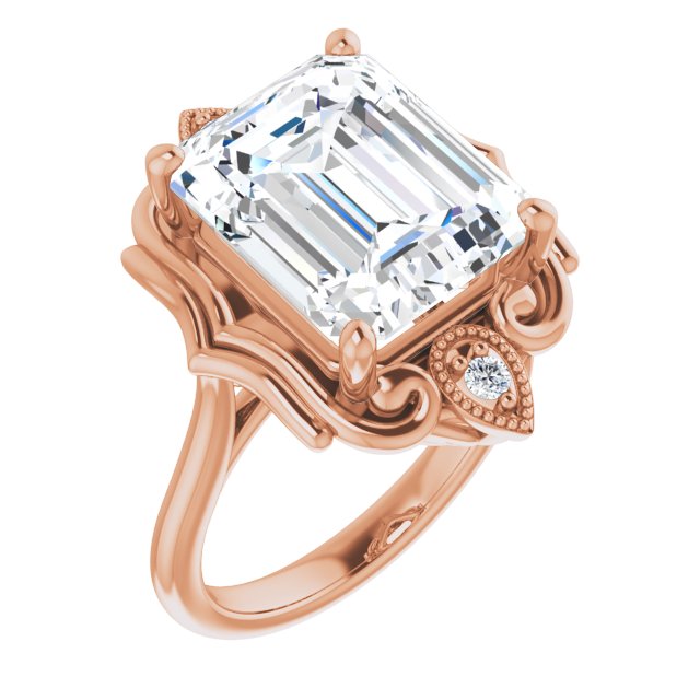 18K Rose Emerald Ring Mounting
