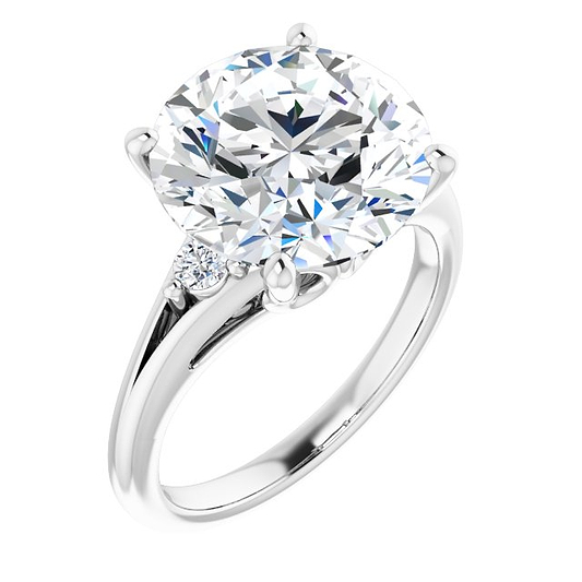14K White 12 Round Ring Mounting
