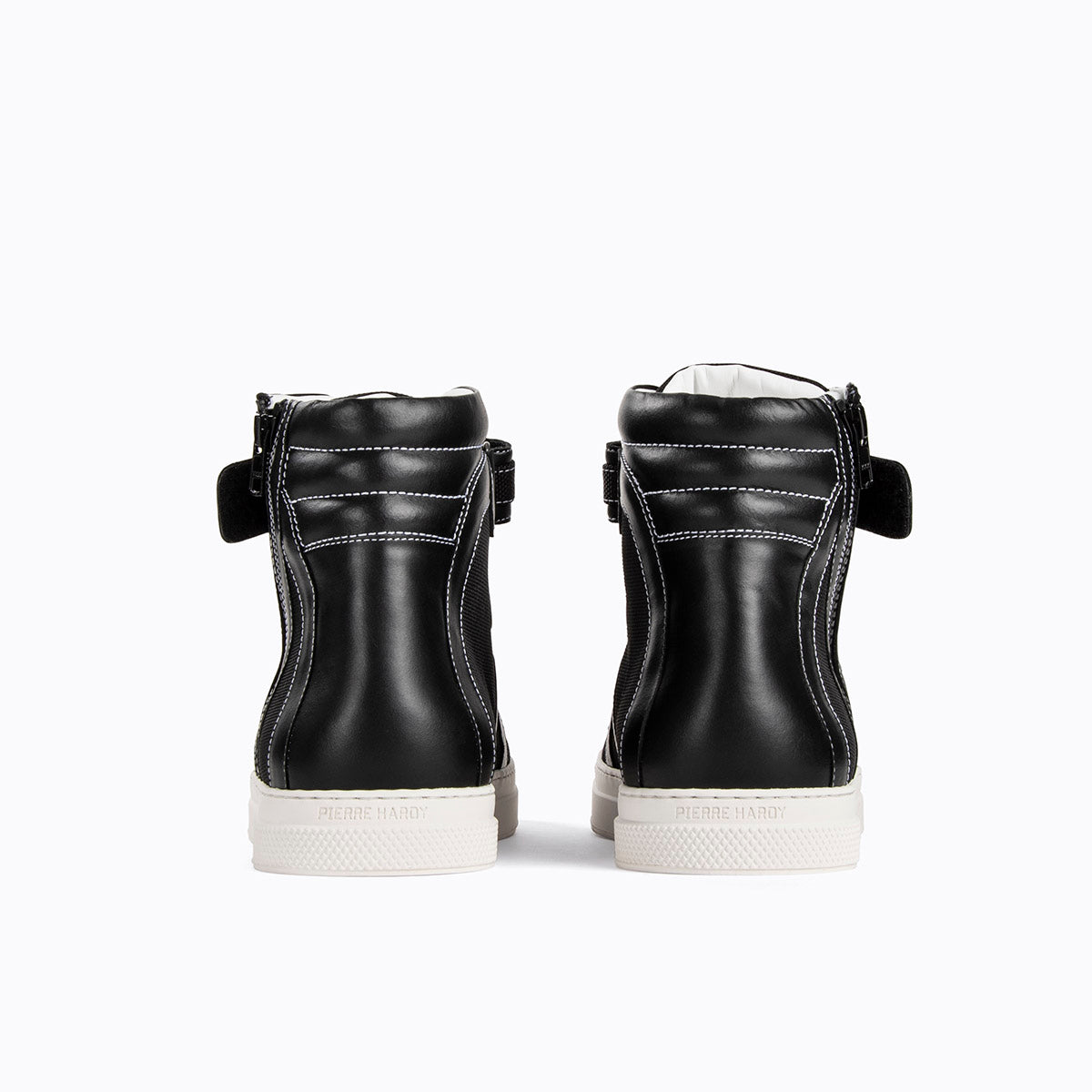 Black leather store sneaker boots