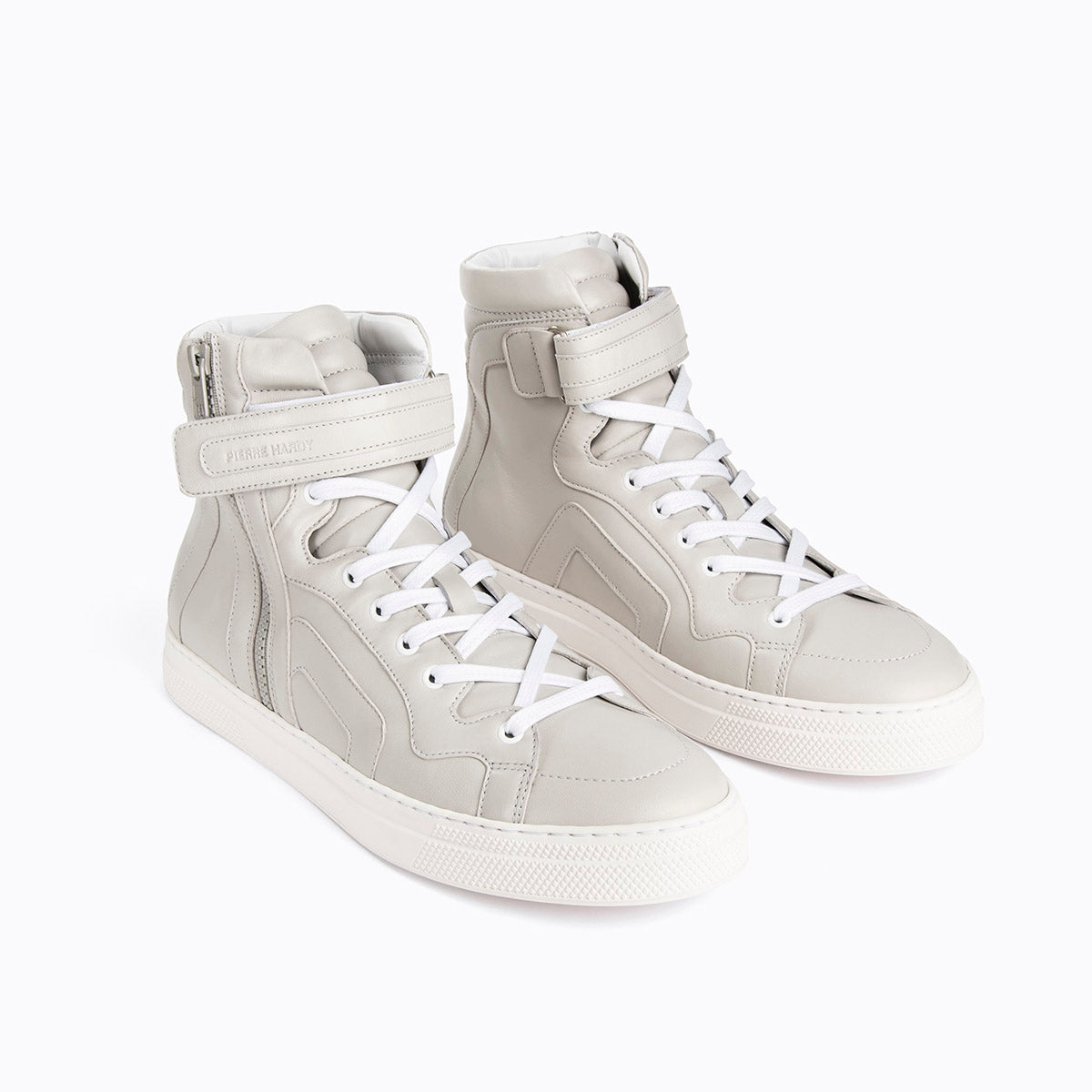 112 high-top sneakers for men in off-white leather — PIERRE HARDY