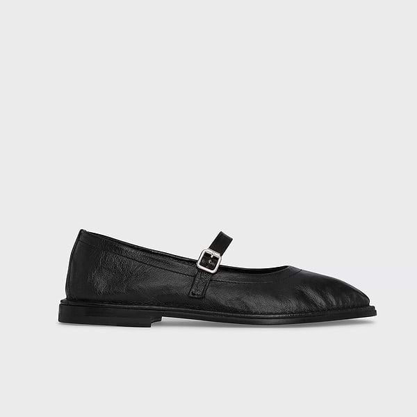 TRISH ballerina for women in black kangaroo leather — PIERRE HARDY