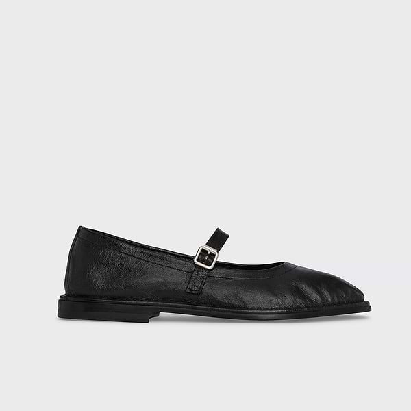 TRISH ballerina for women in black kangaroo leather — PIERRE HARDY