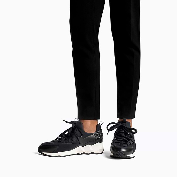 PIERRE HARDY TREK COMET SNEAKERSブラックバーガンディ関税込み TREK COMET sneakers for men in black canvas and off-white