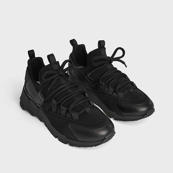 TREK COMET men's sneakers in black neoprene & black sole