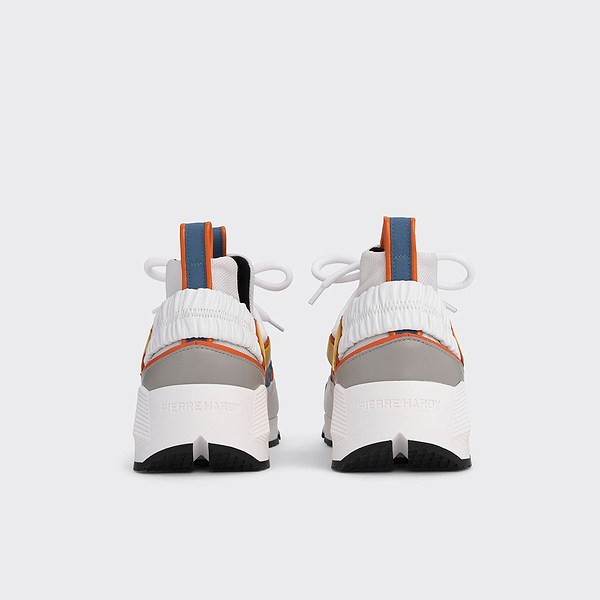 【Pierre Hardy】TREK COMET Sneakers LX01X Grey Kaki TREK COMET sneakers for men in khaki canvas and blue leather
