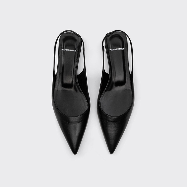 PIERRE HARDY ブラック ハイヒール STELLA slingback pump for women in black calfskin — PIERRE HARDY