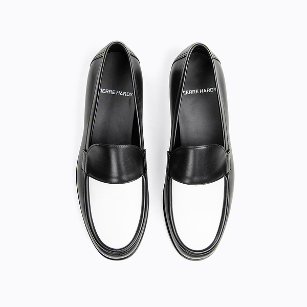 HARDY men's loafers in black & white leather — PIERRE HARDY