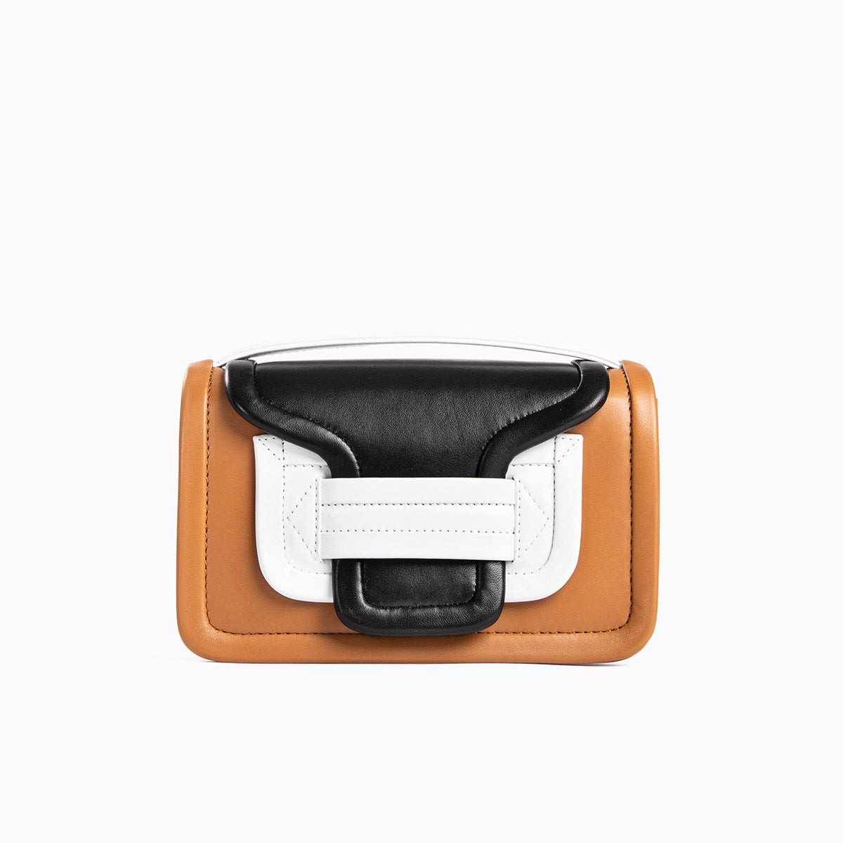 ALPHA women s bag in black camel white leather PIERRE HARDY