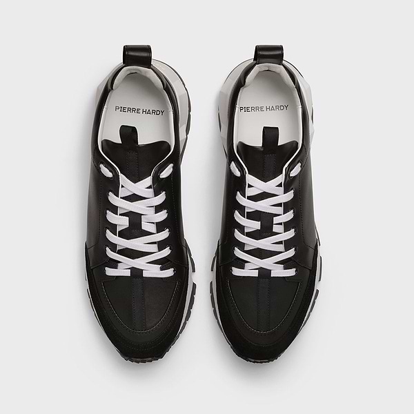 【PIERRE HARDY】Street Life Sneakers & Slip-On Brown STREET LIFE sneakers for men in black calf leather — PIERRE