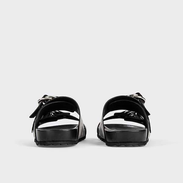 BEACH RIDER men's flat mules in black leather — PIERRE HARDY