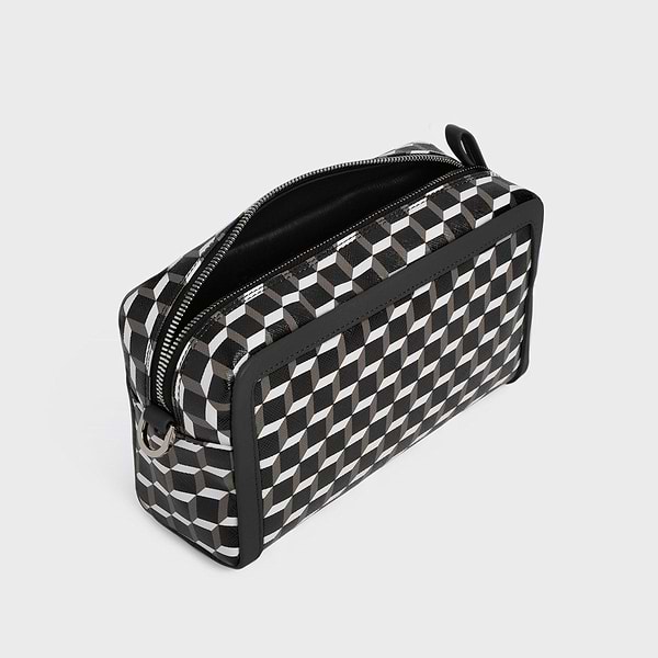 【激安通販オンラインショップ】 unisex BOX CUBE MAXI bag leather black & canvas Cube in Bag