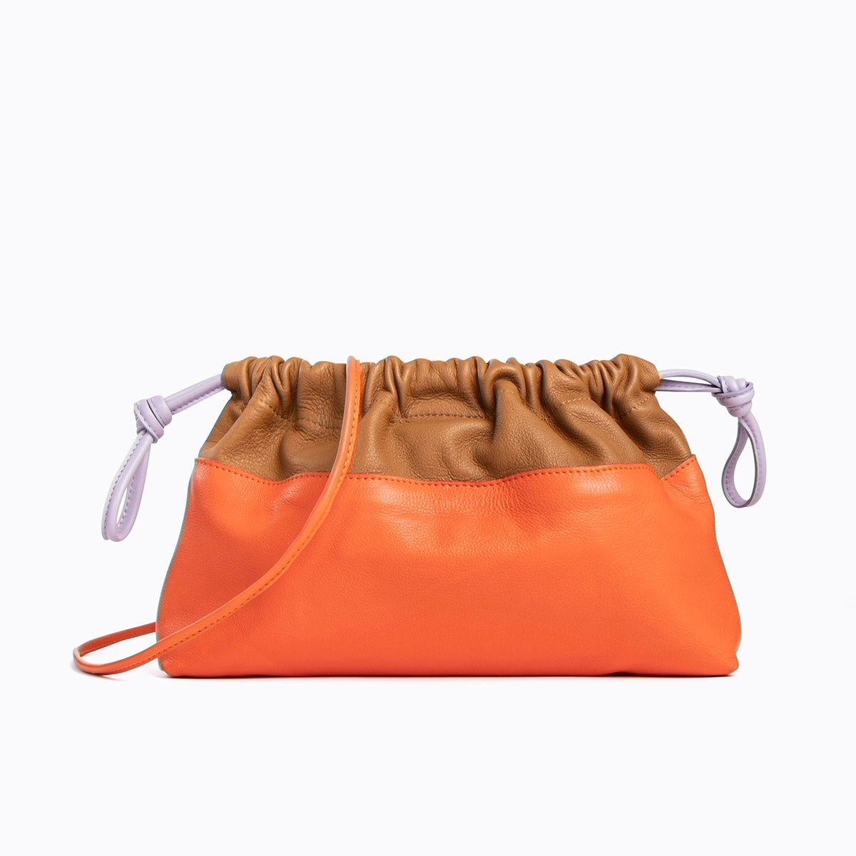 TWIN clutch for women in cognac orange calf leather PIERRE HARDY