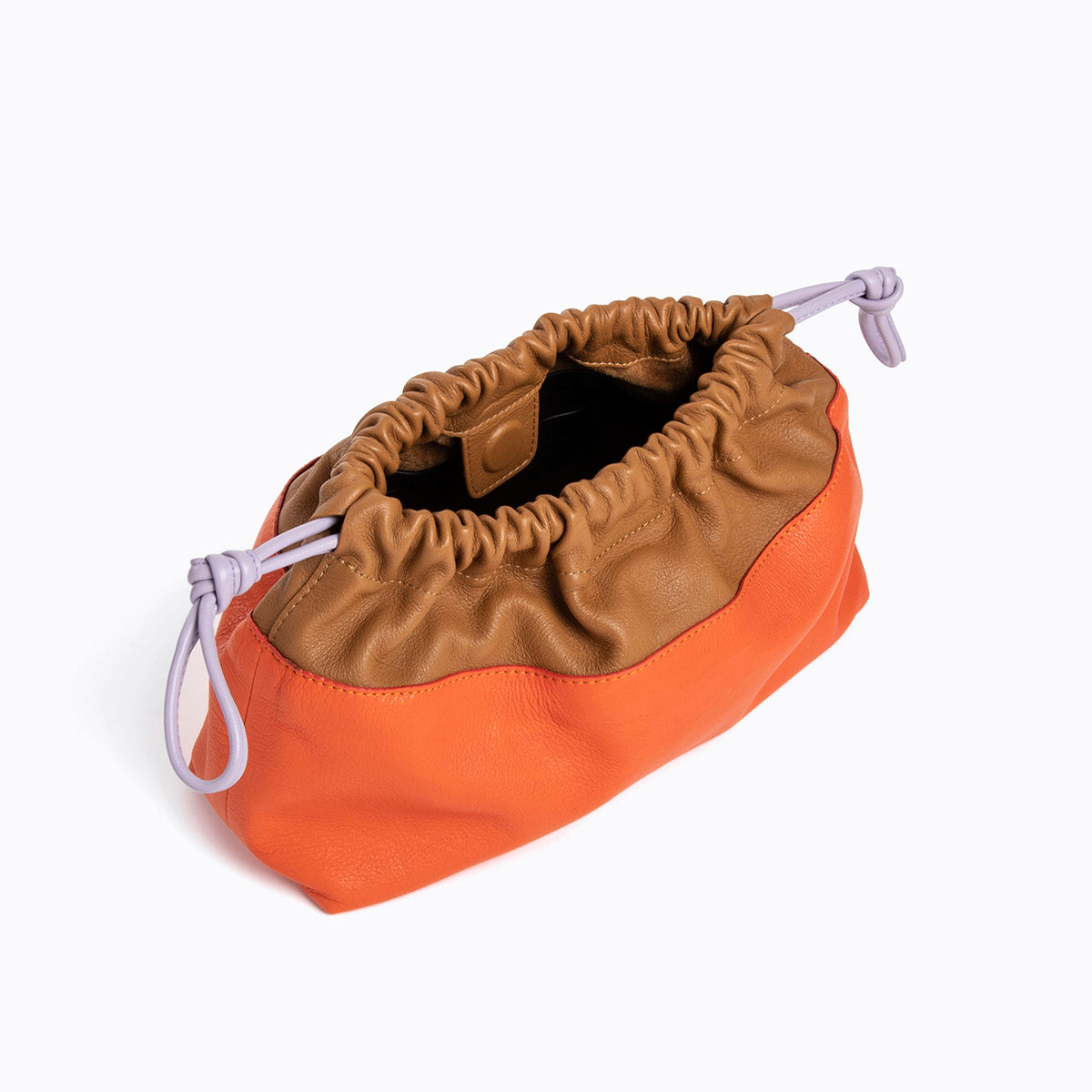 TWIN clutch for women in cognac orange calf leather PIERRE HARDY
