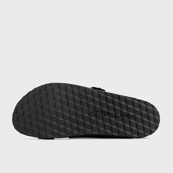 BEACH RIDER men's flat mules in black leather — PIERRE HARDY