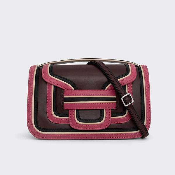 ALPHA MAXI handbag for women in burgundy, rosewood & black