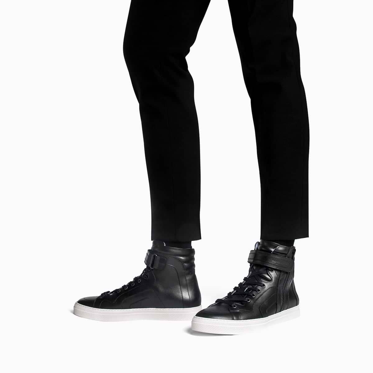 112 high-top sneakers for men in black leather — PIERRE HARDY