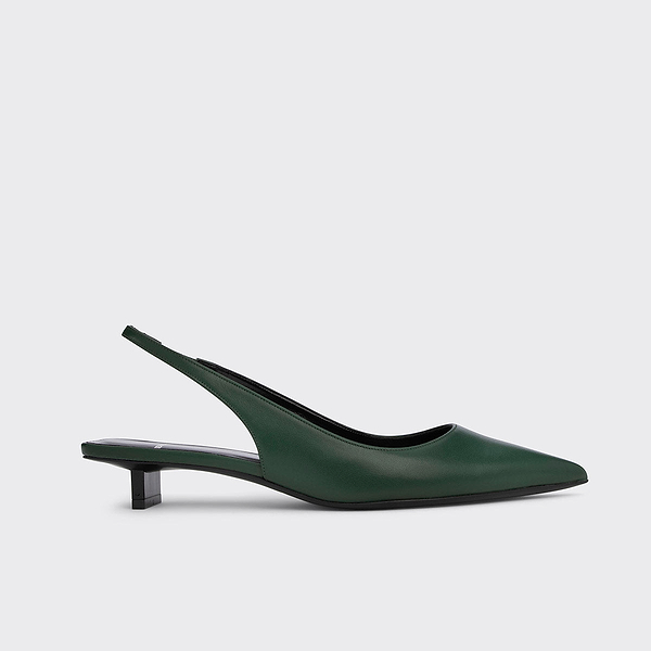 STELLA slingback pumps for women in green calfskin — PIERRE