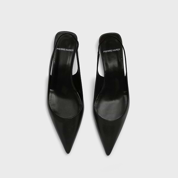 STELLA slingback pumps for women in matte black leather