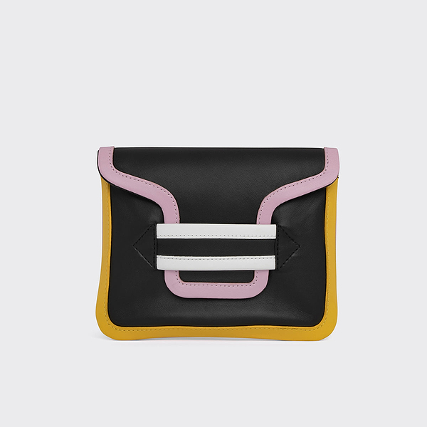 ALPHA flat envelope pouch in black leather — PIERRE HARDY