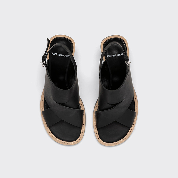 サンダル・ミュール Pierre Hardy Sandals (VN01 CALFMULTI TIE AND DYE BLACK) AMBER sandal for women in black kid leather — PIERRE HARDY