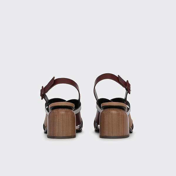 サンダル・ミュール Pierre Hardy SS25 Heeled shoes (ABM02 CRINCKLED CALFCHALK) STELLA slingback pumps for women in burgundy leather