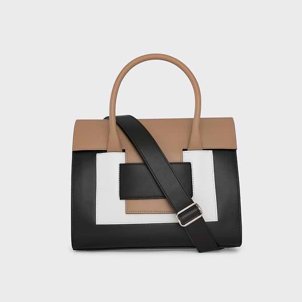 【大人気★】Pierre Hardy クロスボディバッグ 217 217 CABAS women's bag in cappuccino & black leather — PIERRE