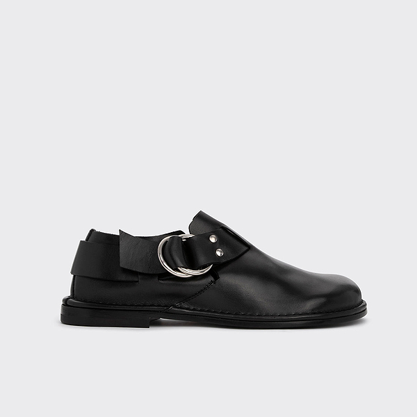 Unisex NIRVANA loafer in calfskin with double metal ring — PIERRE