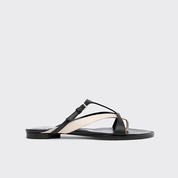 Women's BRASILIA sandal in bi-color leather with double straps and