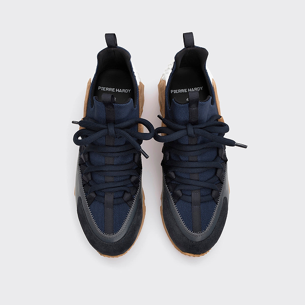 TREK COMET sneakers for men in navy canvas and navy leather