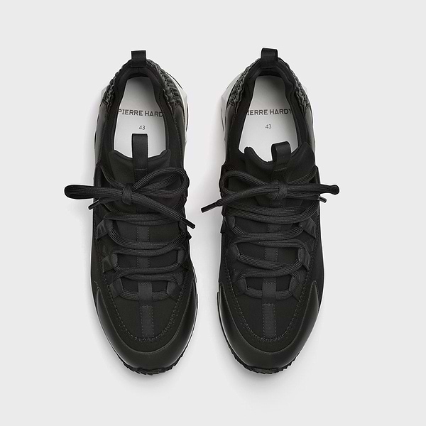 【Pierre Hardy】TREK COMET Sneakers LX01X Grey Kaki TREK COMET men's sneakers in grey canvas & blue leather