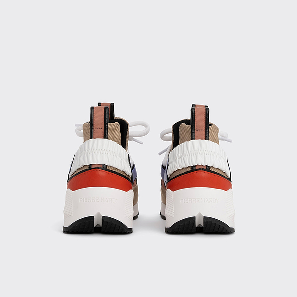 TREK COMET sneakers for women in sand canvas and lilas & orange