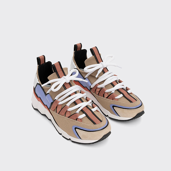 TREK COMET sneakers for women in sand canvas and lilas & orange