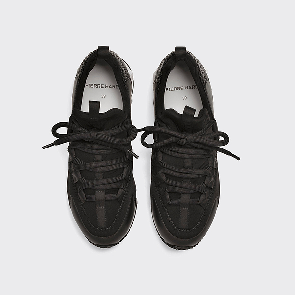 TREK COMET women's sneakers in black neoprene & leather