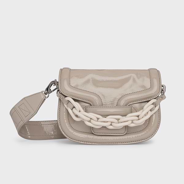 MINI ALPHAVILLE handbag in off white grained leather —PIERRE